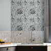 GDSL5003 Dahlias Premium Peel and Stick Wallpaper Panel 26 inch Wide in Light Teal White Black