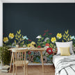 GE5040 Big Blooms Grace & Gardenia Endless Mural Dark Blue Yellow Multi-color