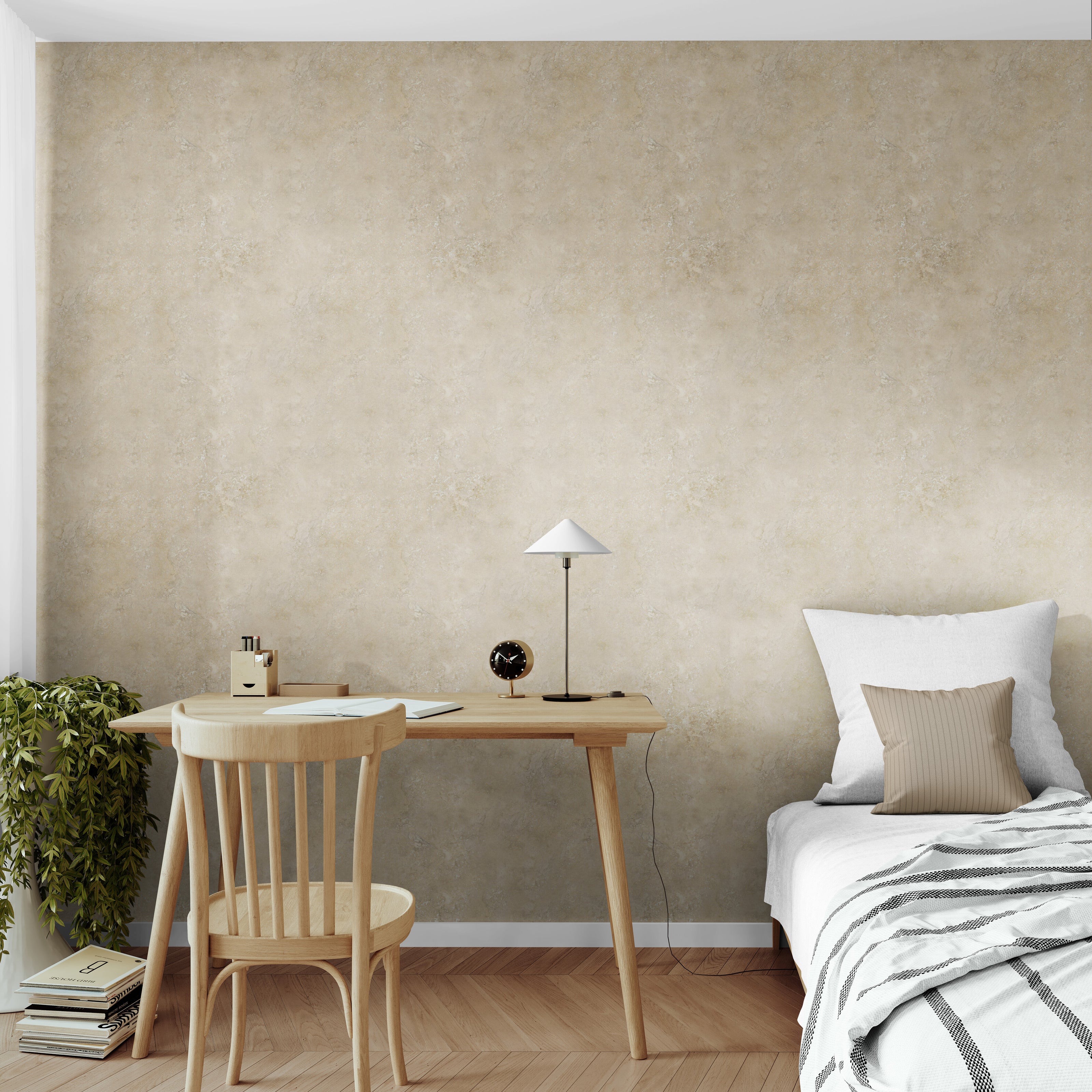 GW7110 Grace & Gardenia Faux Travertine Texture Wallpaper Beige Gold Tan