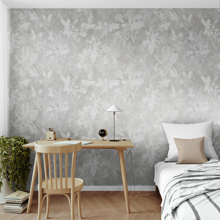 GP5060 Urban Daisy Wallpaper Panels in Off-White and Stone Gray