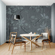 GDSE3153 Playful Monkey Wallpaper Premium Peel and Stick Material 26in Wide x 6ft, 9 ft, 12ft, Monochrome Blue