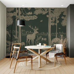 GDSE3082 Monochrome Forest Wallpaper Premium Peel and Stick Material 26in Wide x 9 ft. Vintage Brown