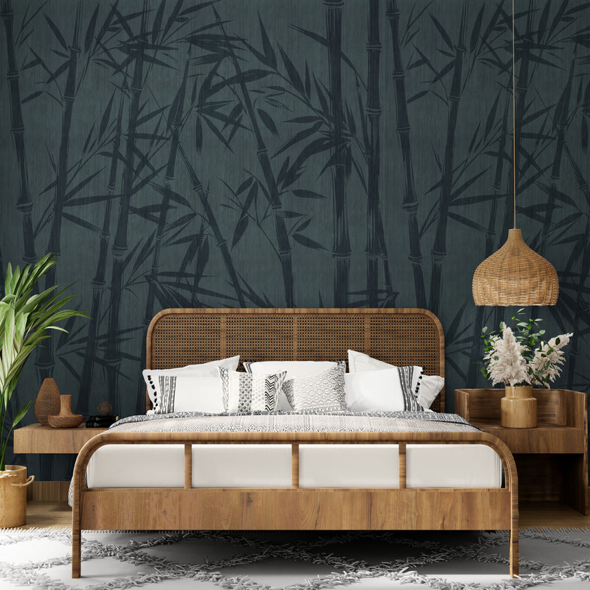 GE5100 Bamboo Serenity Endless Murals in Dark Teal