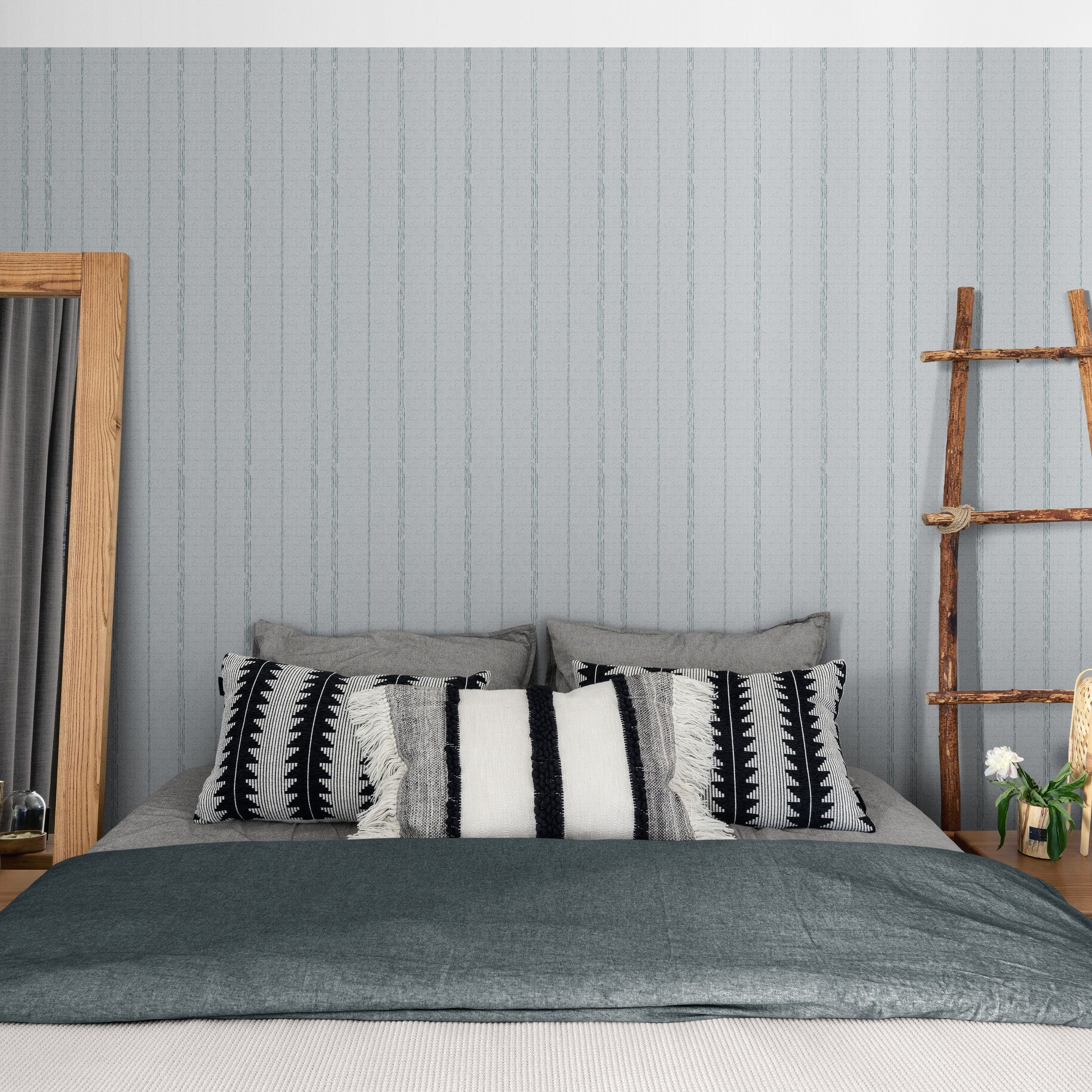 GP6010 Dot and Drift Stripe Premium Peel and Stick Wallpaper Panel 26 Wide x 6 Ft High in Muted Blue