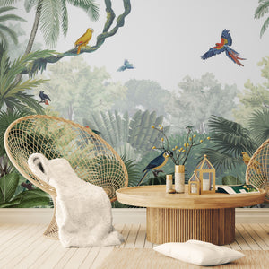 GDSE3032 Canopy Jungle Wallpaper Mural Premium Peel and Stick Material 26in Wide x 9 ft. Multi-colored Green