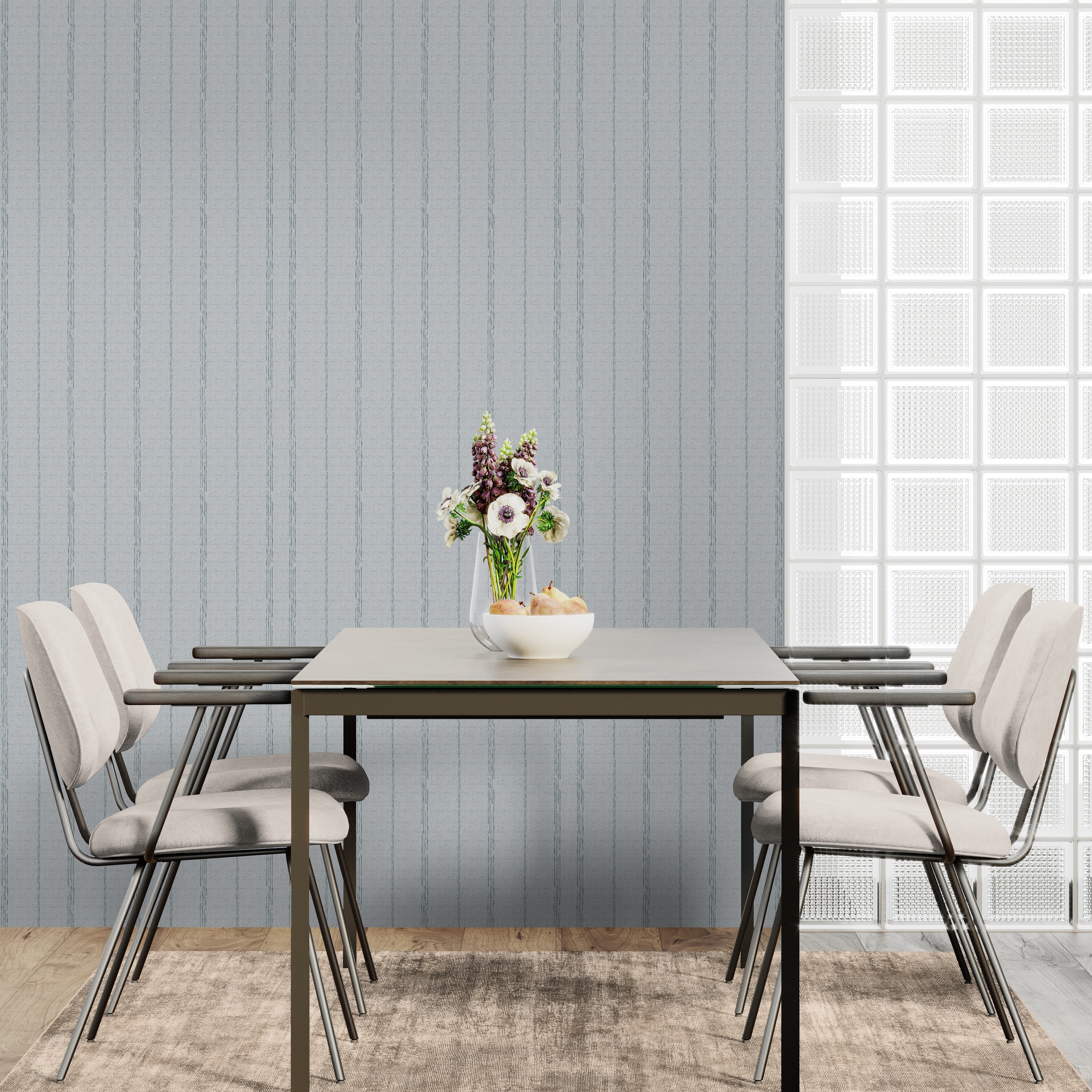 GP6010 Dot and Drift Stripe Premium Peel and Stick Wallpaper Panel 26 Wide x 6 Ft High in Muted Blue