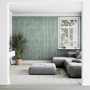 GE5101 Bamboo Serenity Endless Murals in Soft Sage Green