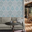 GW0174 Serene Stone Blue Paisley Wallpaper Panel