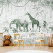 GDSE3010 Animal Parade Wallpaper Mural Premium Peel and Stick Material 26in Wide x 9 ft. Brown
