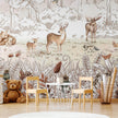 GDSE3050 Forest Friends Wallpaper Mural Premium Peel and Stick Material 26in Wide x 9 ft. White Brown