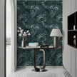 GDM0022 Marina Makaron Designs Paisley in Teal Wallpaper Panel 26 inch Wide x 6ft, 9ft, and 12ft Long