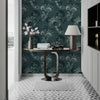 GDM0020 Marina Makaron Designs Paisley in Black Gray Off White Wallpaper Panel 26 inch Wide x 6ft, 9ft, and 12ft Long