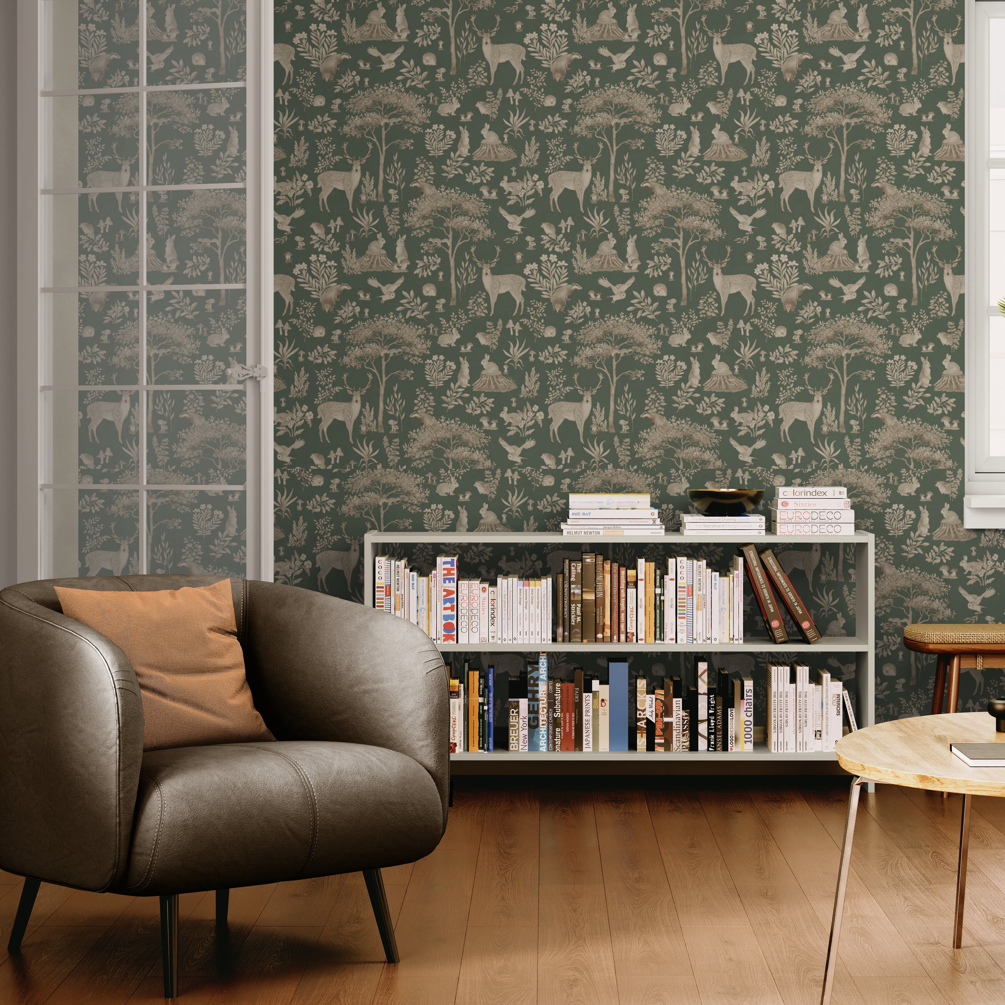 GDSE3273 Fantastic Forest Wallpaper Premium Peel and Stick Material 26in Wide x 9 ft. Vintage Green