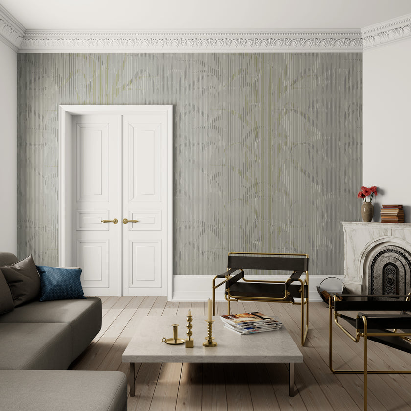 GE0020 Lenticular Foliage Endless Murals Dark Gary Brown