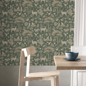 GDSE3270 Fantastic Forest Wallpaper Premium Peel and Stick Material 26in Wide x 9 ft. Vintage White Brown