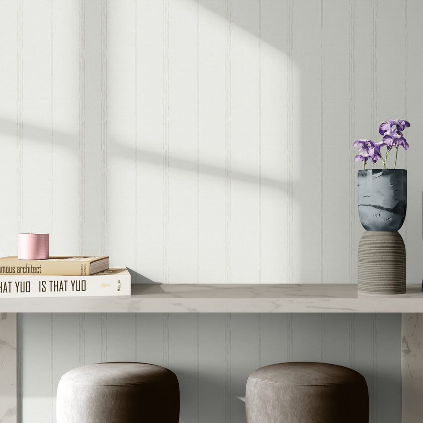 GP6011 Dot and Drift Stripe Premium Peel and Stick Wallpaper Panel 26 Wide x 6 Ft High in Beige