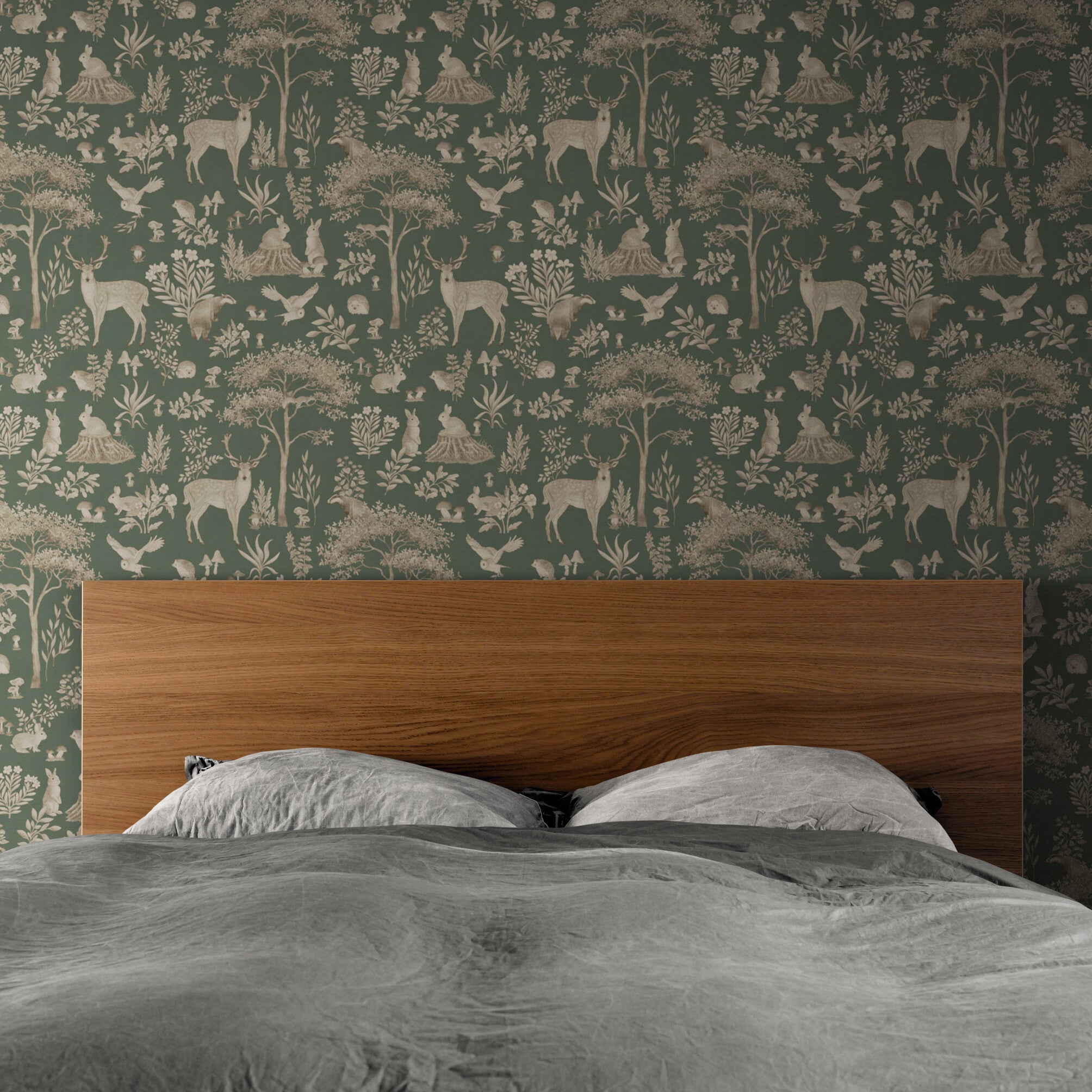 GDSE3273 Fantastic Forest Wallpaper Premium Peel and Stick Material 26in Wide x 9 ft. Vintage Green