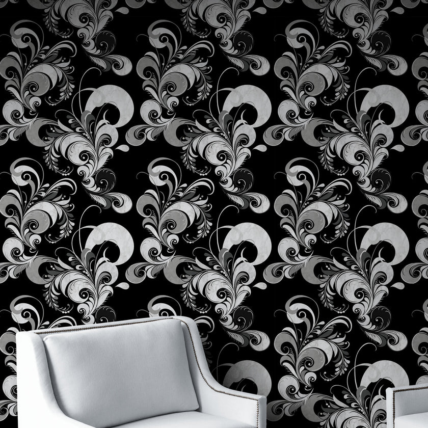 GDM0022 Marina Makaron Designs Paisley in Teal Wallpaper Panel 26 inch Wide x 6ft, 9ft, and 12ft Long