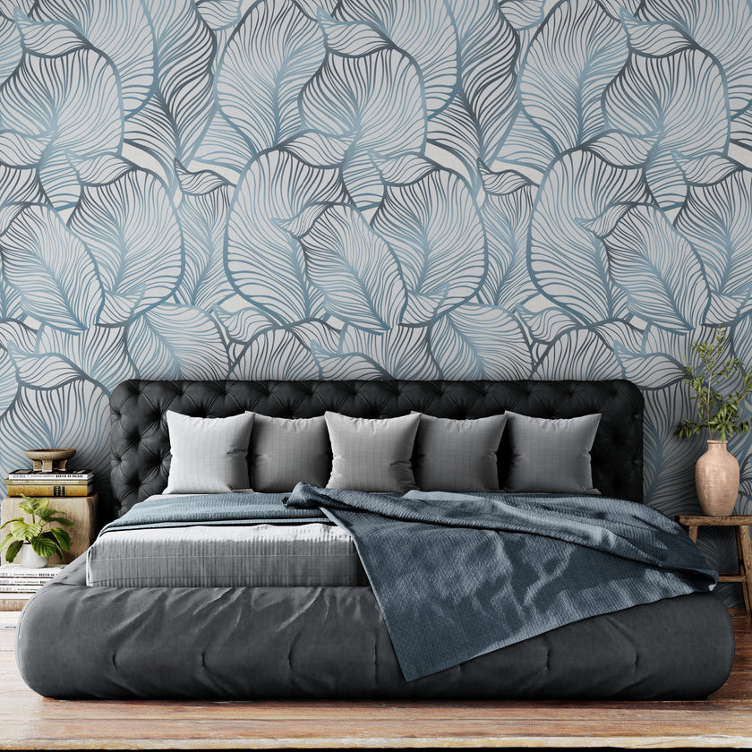 GE5110 Large Tropical herbage Endless Murals in Cream and Sand Gold