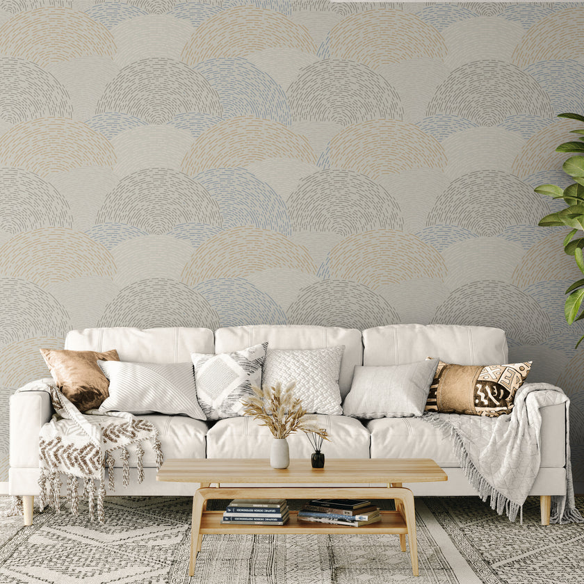 GE0001 Radial Escape Grace & Gardenia Endless Mural Beige