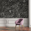 GDSE3172 Playful Robin Wallpaper Premium Peel and Stick Material 26in Wide x 6ft, 9 ft, 12ft, Black
