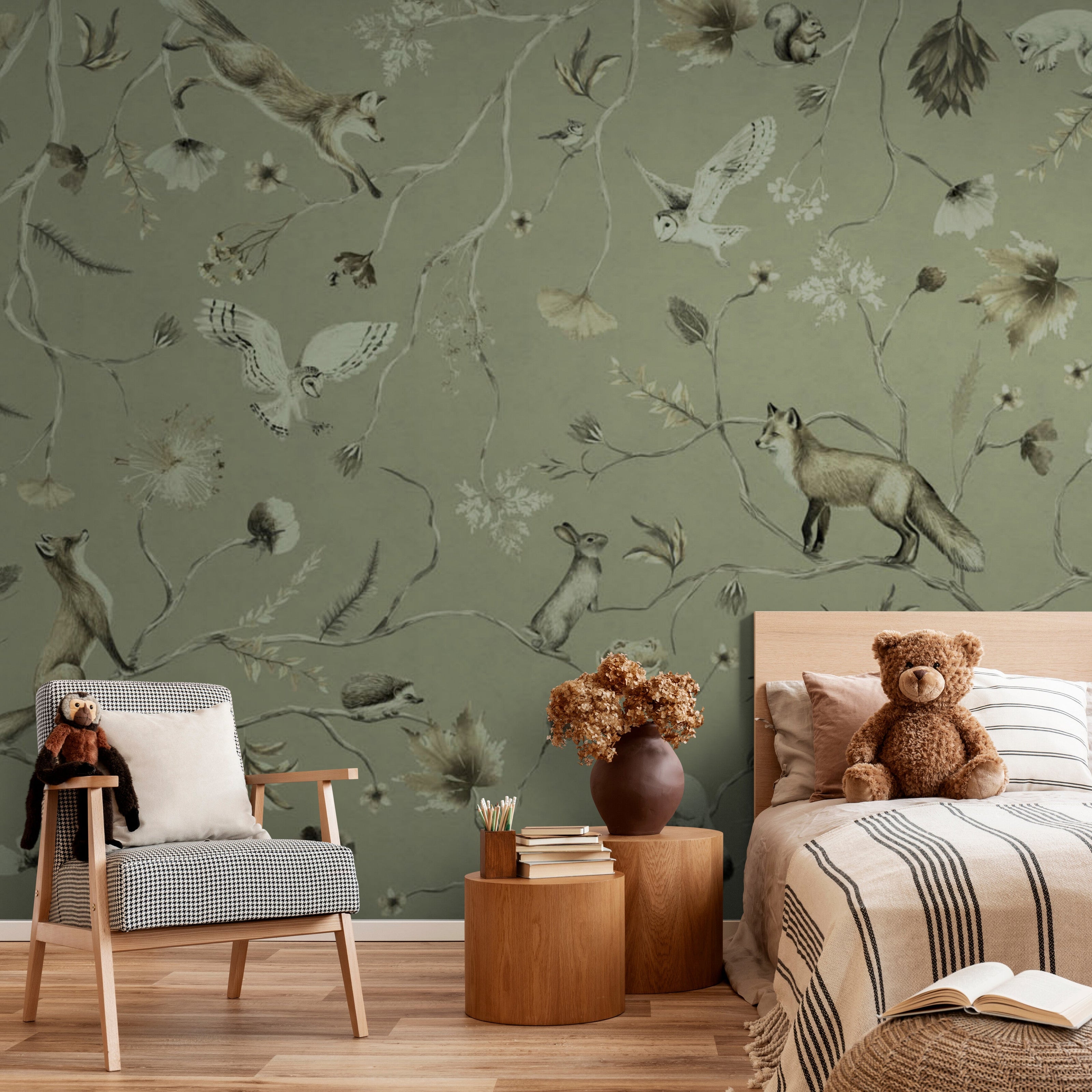 GDSE3144 Playful Forest Monochrome Green