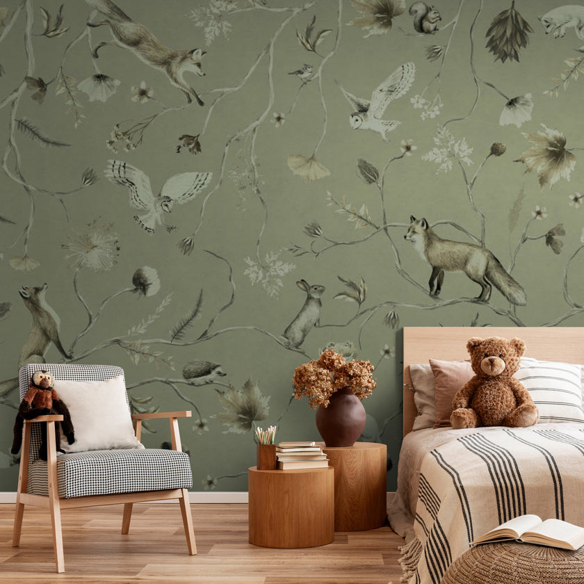 GDSE3144 Playful Forest Monochrome Green