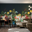 GE5040 Big Blooms Grace & Gardenia Endless Mural Dark Blue Yellow Multi-color