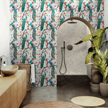 Peacock with Grid