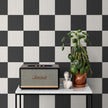GW0200 Check Faux Grasscloth Plain weave Texture Wallpaper Roll 19 inch Wide x 18 ft. Long in Black White
