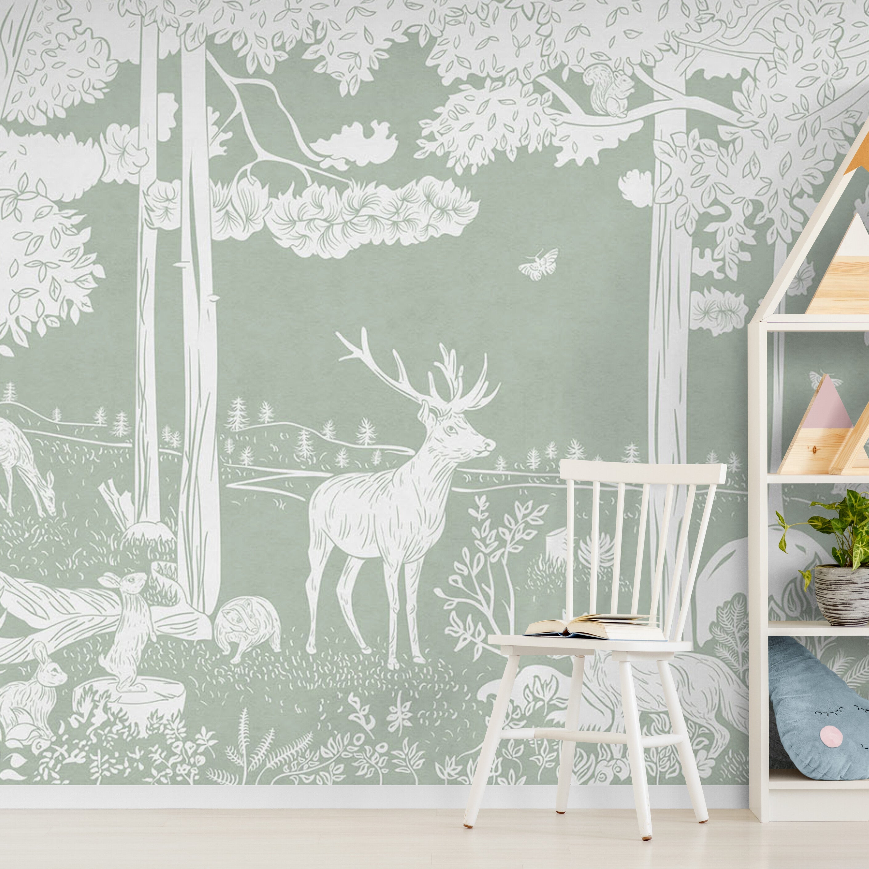GDSE3086 Monochrome Forest Light Green