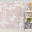 GDSE3089 Monochrome Forest Wallpaper Premium Peel and Stick Material 26in Wide x 9 ft. Pink