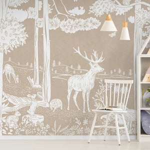 GDSE3082 Monochrome Forest Wallpaper Premium Peel and Stick Material 26in Wide x 9 ft. Vintage Brown
