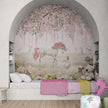 GDSE3121 Unicorn Forest Wallpaper Premium Peel and Stick Material 26in Wide x 6ft, 9 ft, 12ft, Pink Pink