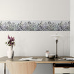 GB5001 Etched Blossom Peel and Stick Wallpaper Border 10in or 8in Height x 15ft Long Gray Teal Blue