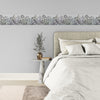 GB5001 Etched Blossom Peel and Stick Wallpaper Border 10in or 8in Height x 15ft Long Gray Teal Blue