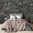 GDSE3172 Playful Robin Wallpaper Premium Peel and Stick Material 26in Wide x 6ft, 9 ft, 12ft, Black