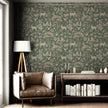 GDSE3273 Fantastic Forest Wallpaper Premium Peel and Stick Material 26in Wide x 9 ft. Vintage Green