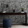 GP3033 Goldfish on Silver Premium Peel and Stick Wallpaper Panel 6 Ft High x 26 Wide in Black Silver
