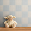 GW0202 Check Faux Grasscloth Plain weave Texture Wallpaper Roll 19 inch Wide x 18 ft. Long in White Baby Blue