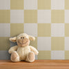 GW0201 Check Faux Grasscloth Plain weave Texture Wallpaper Roll 19 inch Wide x 18 ft. Long in White Tan