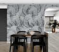 GE5112 Large Tropical Herbage Endless Murals Gray Black