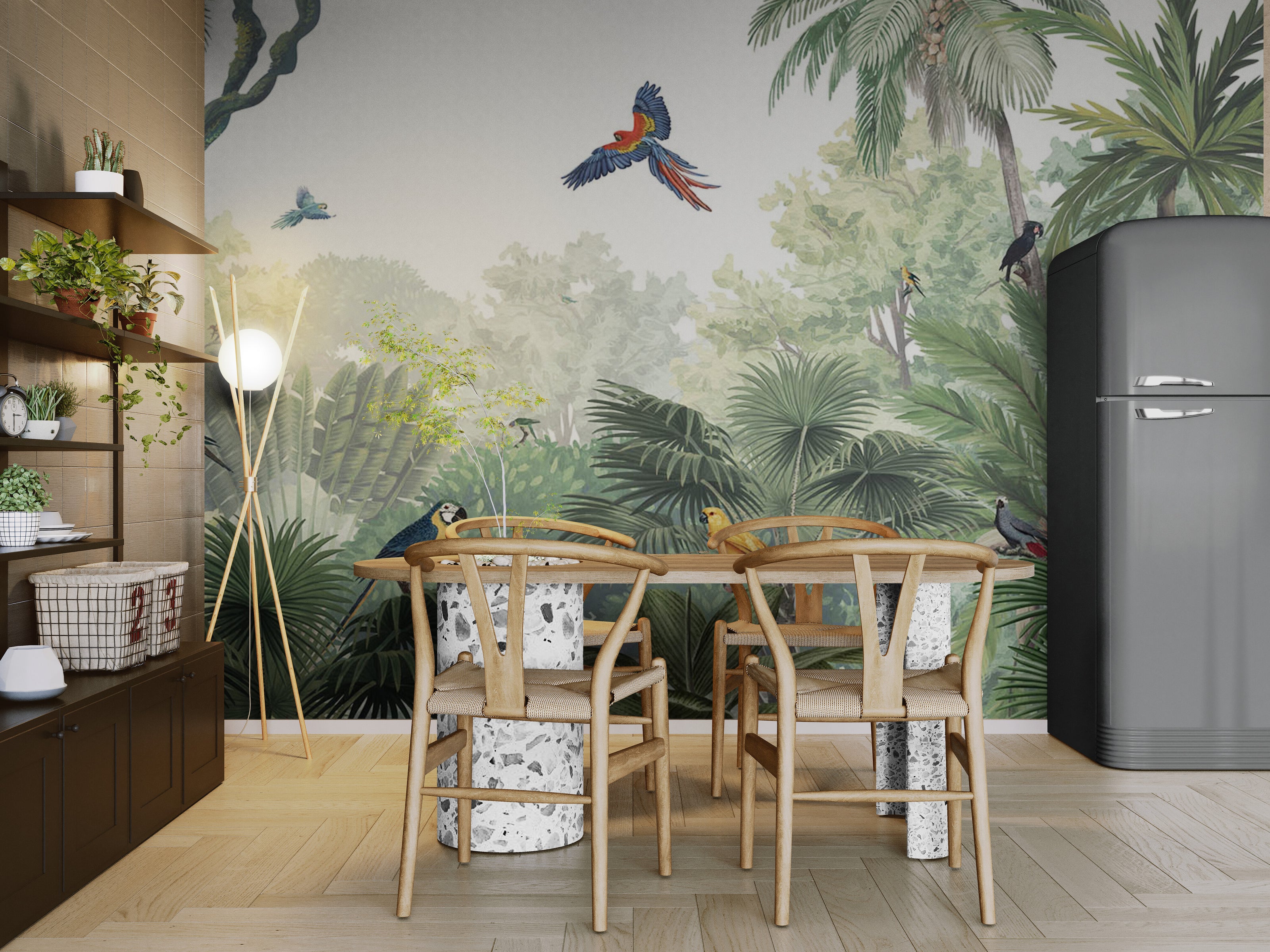 GDSE3032 Canopy Jungle Wallpaper Mural Premium Peel and Stick Material 26in Wide x 9 ft. Multi-colored Green