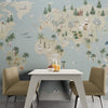 GDSE3520 Animal Atlas Wallpaper Mural Premium Peel and Stick Material 26in Wide x 9 ft. Blue