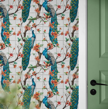 Peacock with Grid