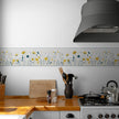 GB5050 City Wildflowers Peel and Stick Wallpaper Border 10in Height x 15ft Long Gray Yellow