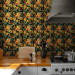 GDSL5030 Peaches Premium Peel and Stick Wallpaper Panel 26 inch Wide in Orange Green Tan