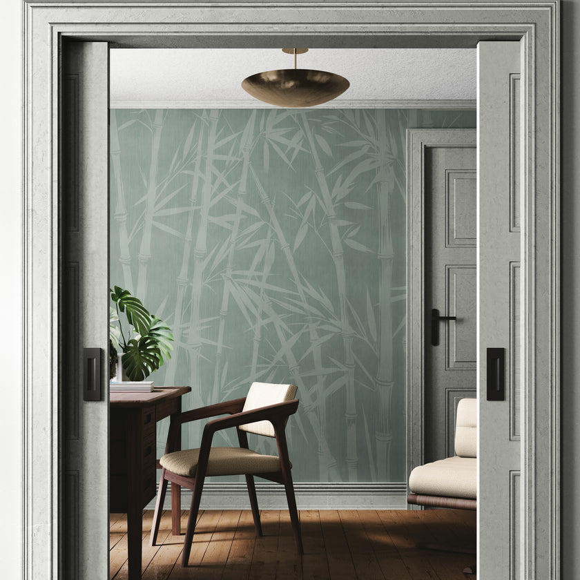 GE5101 Bamboo Serenity Endless Murals in Soft Sage Green
