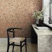 GP5013 Folk Florals Wallpaper Panels Peach Tan