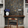 GP5012 Folk Floral Wallpaper Panels in Rustic Brown